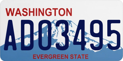 WA license plate ADO3495