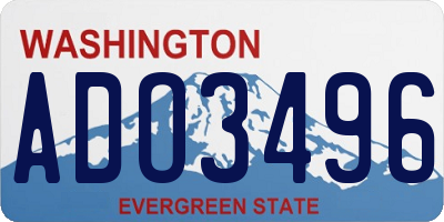 WA license plate ADO3496