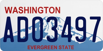 WA license plate ADO3497