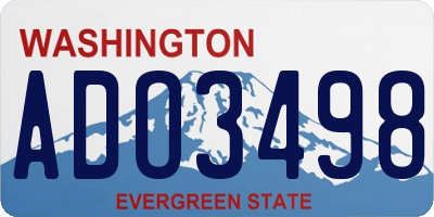WA license plate ADO3498