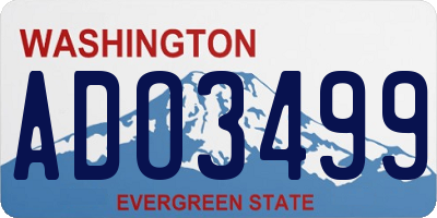 WA license plate ADO3499