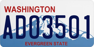 WA license plate ADO3501