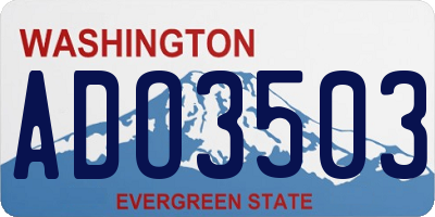WA license plate ADO3503