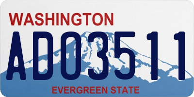 WA license plate ADO3511