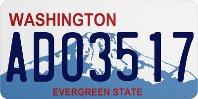 WA license plate ADO3517