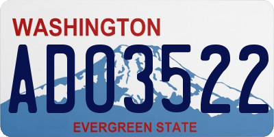 WA license plate ADO3522