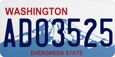 WA license plate ADO3525