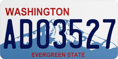 WA license plate ADO3527