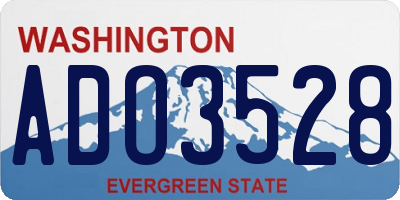 WA license plate ADO3528