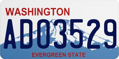 WA license plate ADO3529