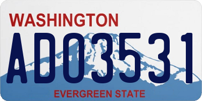 WA license plate ADO3531