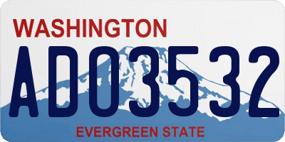 WA license plate ADO3532