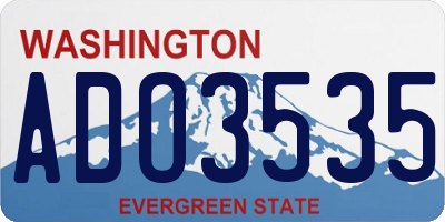 WA license plate ADO3535