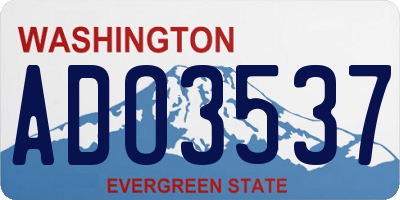 WA license plate ADO3537