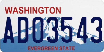 WA license plate ADO3543