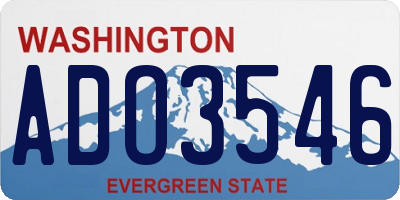 WA license plate ADO3546