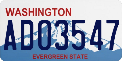 WA license plate ADO3547