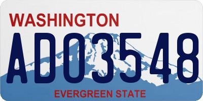 WA license plate ADO3548