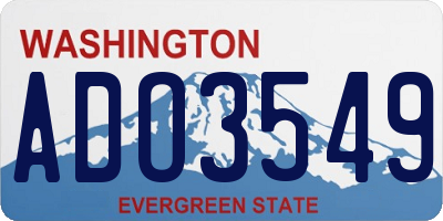WA license plate ADO3549