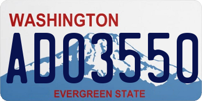 WA license plate ADO3550