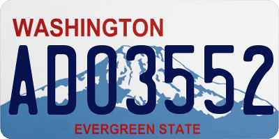 WA license plate ADO3552