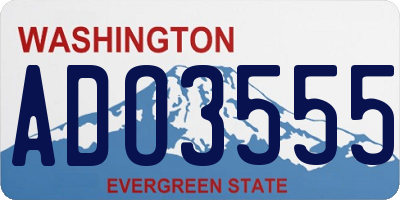 WA license plate ADO3555