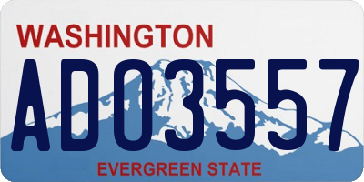 WA license plate ADO3557