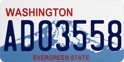 WA license plate ADO3558