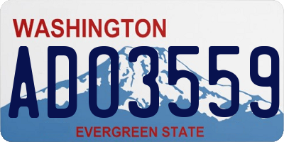 WA license plate ADO3559