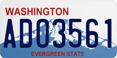 WA license plate ADO3561