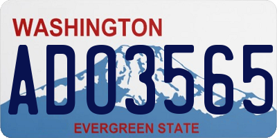 WA license plate ADO3565
