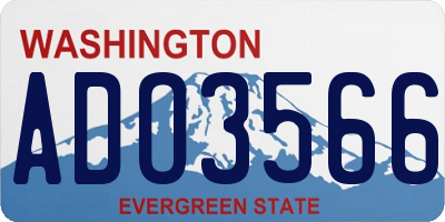 WA license plate ADO3566