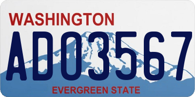WA license plate ADO3567