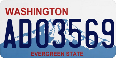 WA license plate ADO3569