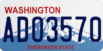 WA license plate ADO3570