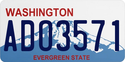 WA license plate ADO3571