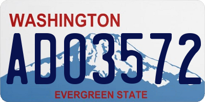 WA license plate ADO3572