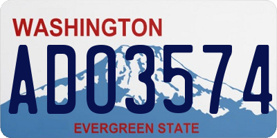 WA license plate ADO3574