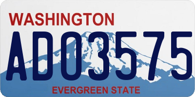 WA license plate ADO3575