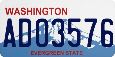 WA license plate ADO3576