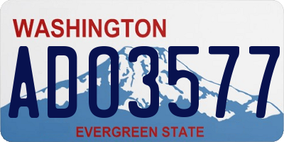 WA license plate ADO3577