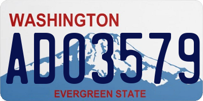 WA license plate ADO3579