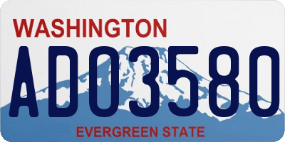 WA license plate ADO3580