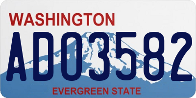 WA license plate ADO3582