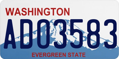 WA license plate ADO3583