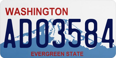 WA license plate ADO3584
