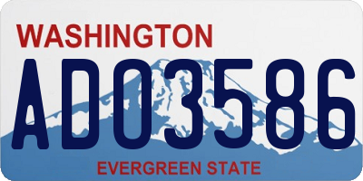 WA license plate ADO3586