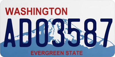 WA license plate ADO3587