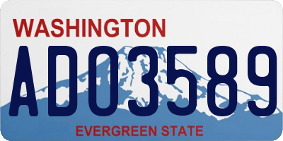 WA license plate ADO3589