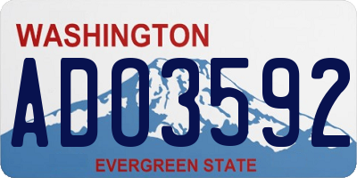 WA license plate ADO3592
